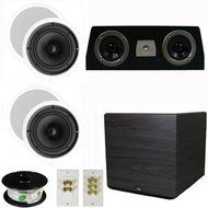 Theater Solutions 5.1 Home Theater 6.5" Speaker Set with Center, 15" Powered Sub and More TS65CC51SET8