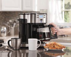 Hamilton Beach Single Serve Coffee Brewer and Full Pot Coffee Maker, 2-Way (49980A) N15