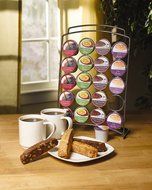 Kamenstein Stainless-Steel 24-Coffee Pod Holder with Black Base