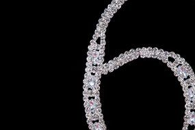 LOVENJOY with Gift Box Number 2 2nd Rhinestone Crystal Birthday Cake Topper Silver N10