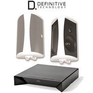 Definitive Technology W Adapt + AW 5500 All-Weather Outdoor Speakers Bundle (Pair, White)