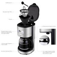 Aicok 12 Cup Coffee Maker, Drip Coffee Makers, Programmable Coffee Maker with Timer and Reusable Mesh Filter,... N4