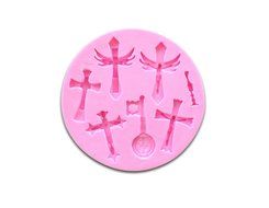 Wocuz W0482 7 Types Cross Key Shape Candy Making Mold Silicone Chocolate Fondant Mould