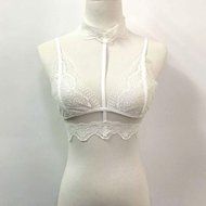PHOTNO Women Translucent Underwear Sheer Lace Strap Lingerie Bra Top Bustier N6