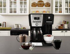 Mr. Coffee BVMC-DMX85 12-Cup Programmable Coffeemaker with Integrated Hot Water Dispenser, 16-Ounce, Black/Chrome N18