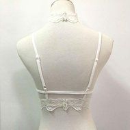 PHOTNO Women Translucent Underwear Sheer Lace Strap Lingerie Bra Top Bustier N7