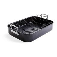 Gibson Cuisine Select Broxton 2PC Turkey Roaster with V-Rack, Black Xylan Non Stick interior, French Handle
