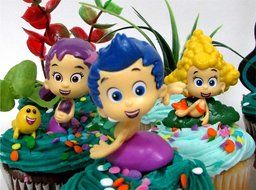 Bubble Guppies 19 Piece Birthday Cupcake Topper Set Featuring 12 Bubble Guppies 2&quot; Characters Including Gil, Bubble... N5