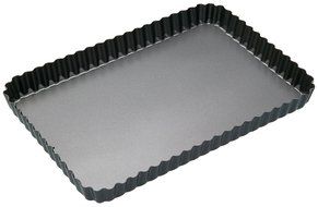 Master Class Non-Stick Loose Base Fluted Rectangular Flan / Quiche Tin 12" x 8" KCMCHB55 N2