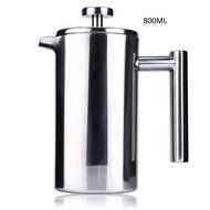 Cafetiere 800ML Stainless Steel Insulated Press Coffee Tea Maker with Filter Double Wall N2