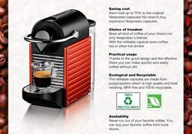 Emohome Reusable Nespresso Capsules - Fillable Nespresso Tea Coffee Espresso Compatible Pod N4