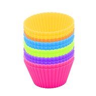 Goldenwide&reg; Combo of Nonstick Bakeware 12-Cup Regular Muffin Pan and Silicone Baking Cups , 12 Reusable Vibrant... N3