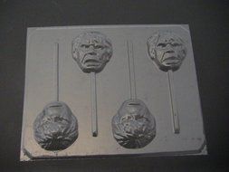 Green Hunky Man Face Chocolate Candy Lollipop Mold Hulk