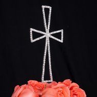 LOVENJOY Gift Box Pack Cross Rhinestone Crystal Cake Decoration Topper for Wedding Religious Baptism Christening... N10