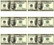 100 Dollar Bill - Designer Strips - Edible Cake Side Toppers - D20003