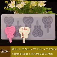 Y&amp;XL&amp;H Love Heart Lollipop Shape Chocolate Plugin Mold for Cake Decoration Silicone Material N2