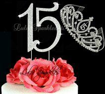 Lulu Sparkles LLC Quinceanera Number 15 Rhinestone Crystal Cake Topper Birthday Diamante Bling Monogram Numbers... N2