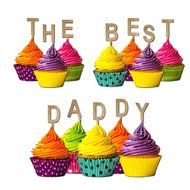 The Best Daddy Cupcake Topper Party Favors Birthday Anniversary Fathers day Solid purple N8