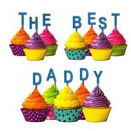The Best Daddy Cupcake Topper Party Favors Birthday Anniversary Fathers day Solid purple N9