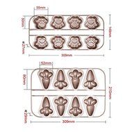 Astra Gourmet Premium 8-Cup Carrot Prints Cake Pan Cute Carbon Steel Baking Pan Cake Mold Muffin Pan, 12 x 8 inch N9