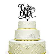 Custom Cake Topper For Weddings and Birthdays Mirrored Gold N4