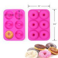 Goodlucky365 (2pc) 6-Cavity Silicone Donut Baking Pan/Non-Stick Donut Mold/Dishwasher, Oven, Microwave, Freezer... N7