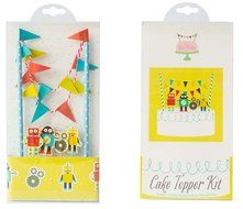 Colorful Funny Cartoon Robot Cake Garland Bunting Flag Toothpicks Toppers Wrap Sets Party Favors Supplie Baby...