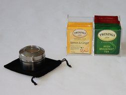 Teacaso Travel Tea Chest Organizer w/ Tea Bags and Spice Jar N8