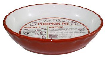 Ceramic 'Recipe' Pie Plate (Pumpkin)