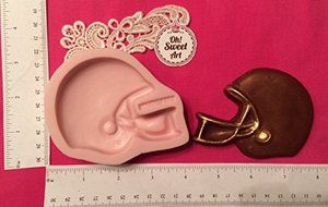 Football Helmet, Sports fondant, soap cupcake topper Cake Silicone Mold By Oh! Sweet Art FDA Approved for Food... N2