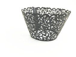 Yansanido 24 set ivory Filigree Artistic Bake Little Vine Lace Laser Cut Cupcake Wrapper Cup Muffin Case Trays... N9