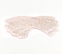 Yansanido 24 set ivory Filigree Artistic Bake Little Vine Lace Laser Cut Cupcake Wrapper Cup Muffin Case Trays... N11