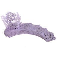 Yansanido 24 set ivory Filigree Artistic Bake Little Vine Lace Laser Cut Cupcake Wrapper Cup Muffin Case Trays... N13