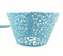 Yansanido 12 set pink Filigree Artistic Bake Little Vine Lace Laser Cut Cupcake Wrapper Cup Muffin Case Trays... N80