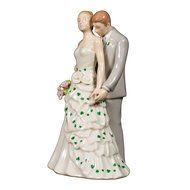 Shamrock Bride and Groom White Porcelain Wedding Cake Topper - 6