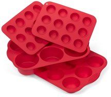Elite BakewareTM 4 Piece Nonstick Silicone Muffin Pan and Cupcake Pans Set - Includes Regular, Jumbo &amp; Mini Size... N8