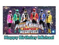 Power Rangers Super Mega Force Image Photo Cake Topper Sheet Personalized Custom Customized Birthday Party - 1... N2