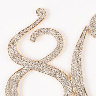 80 Gold Cake Topper for 80th Birthday Crystal Rhinestone Number Decoration (Gold) N5