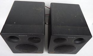 Sony Bookshelf Speakers 2 Way With Mega Bass Vintage Boombox Radio Stereo Speakers Pair N5