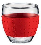 Bodum Pavina Espresso Glass - Silicone Grip - Red