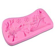 Yosa Xmas Santa Sleigh Reindeer Silicone Mould Christmas Sugarpaste Chocolate Mold candy mold cake mould