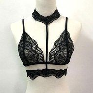 PHOTNO Women Translucent Underwear Sheer Lace Strap Lingerie Bra Top Bustier N9