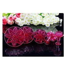 Anyana 5pcs set Chrysanthemum Plastic Plunger And Cookie Cutter Cake Mould Tool Kitchen Tool Sugar Paste Baking...