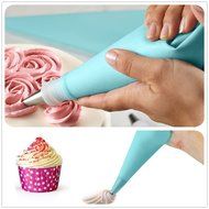 Cake Decorate Tool,3 Sizes Reusable Silicone Cake Decorating Pastry Bags with 3 Couplers N2