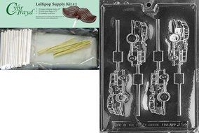 Cybrtrayd J053 Fire Truck Lolly Chocolate Candy Mold with Exclusive Cybrtrayd Copyrighted Chocolate Molding Instructions