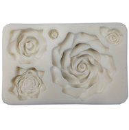 Funshowcase Large 5 Assorted Sizes Roses Resin Fondant Candy Silicone Mold for Sugarcraft, Cake Decoration, Cupcake... N3