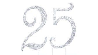 Number 2 Rhinestone Crystal Cake Topper Silver, Numbers, Letters for Wedding, Birthday, Anniversary, Party. Shine... N63