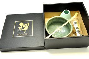 Japanese Mino Yaki ware Matcha Bowl And Tea Ceremony Set Green Tea 11.5 / 11.5 / 8cm (4.5 / 4.5 / 3.1inch)[7385] N2