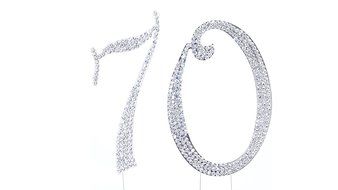 Number 2 Rhinestone Crystal Cake Topper Silver, Numbers, Letters for Wedding, Birthday, Anniversary, Party. Shine... N66