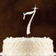 Number 2 Rhinestone Crystal Cake Topper Silver, Numbers, Letters for Wedding, Birthday, Anniversary, Party. Shine... N68